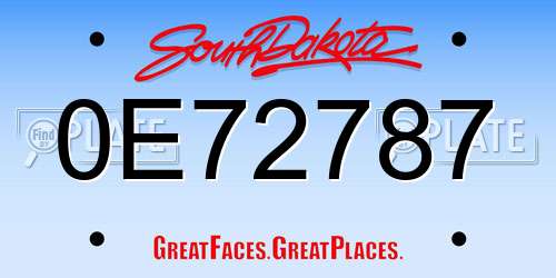0E72787 South Dakota License Plate