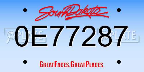 0E77287 South Dakota License Plate