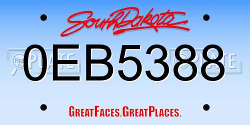 0EB5388 South Dakota License Plate