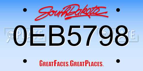 0EB5798 South Dakota License Plate