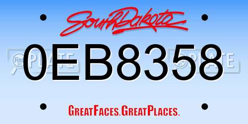 0EB8358 South Dakota License Plate