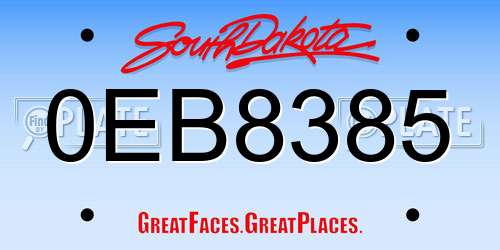 0EB8385 South Dakota License Plate