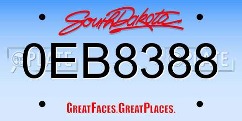0EB8388 South Dakota License Plate