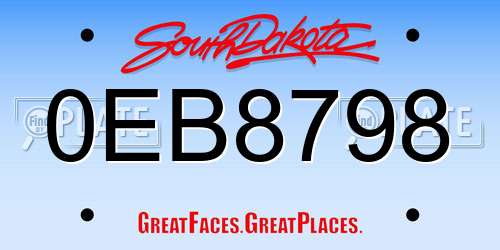 0EB8798 South Dakota License Plate
