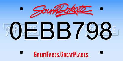 0EBB798 South Dakota License Plate