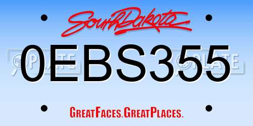 0EBS355 South Dakota License Plate