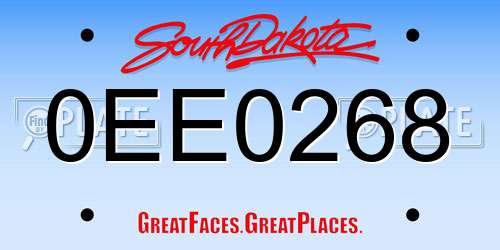 0EE0268 South Dakota License Plate