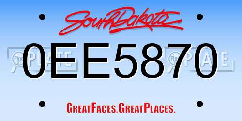 0EE5870 South Dakota License Plate