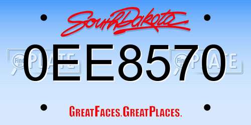 0EE8570 South Dakota License Plate