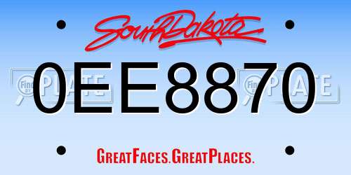 0EE8870 South Dakota License Plate