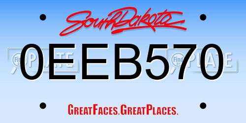 0EEB570 South Dakota License Plate