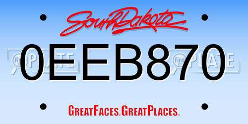 0EEB870 South Dakota License Plate