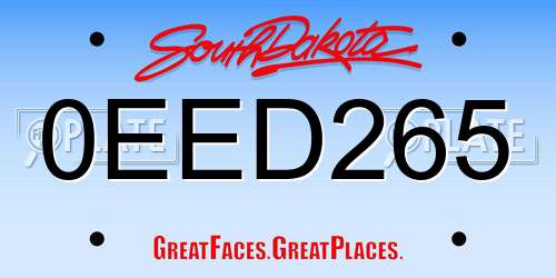 0EED265 South Dakota License Plate