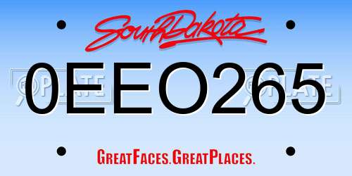 0EEO265 South Dakota License Plate