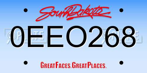 0EEO268 South Dakota License Plate