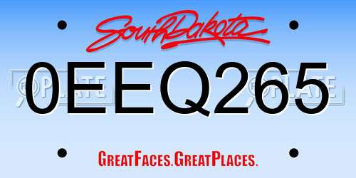 0EEQ265 South Dakota License Plate