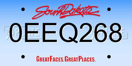0EEQ268 South Dakota License Plate