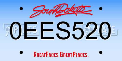 0EES520 South Dakota License Plate
