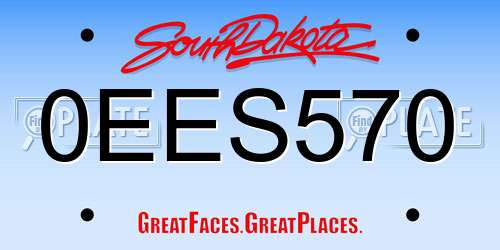 0EES570 South Dakota License Plate