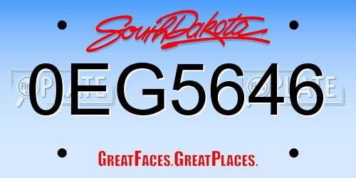 0EG5646 South Dakota License Plate