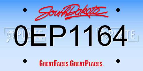 0EP1164 South Dakota License Plate
