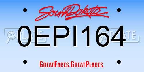 0EPI164 South Dakota License Plate