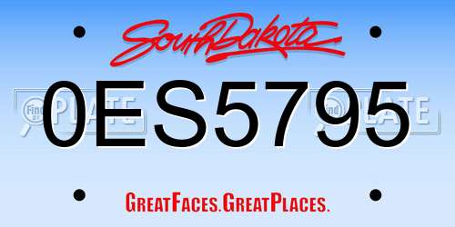 0ES5795 South Dakota License Plate