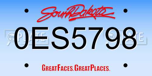 0ES5798 South Dakota License Plate