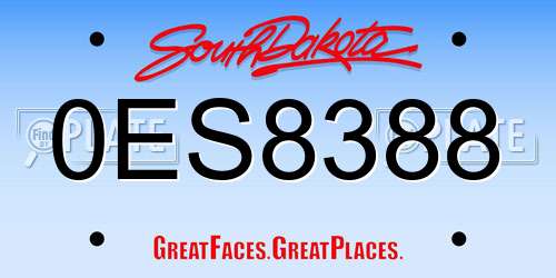 0ES8388 South Dakota License Plate
