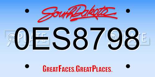 0ES8798 South Dakota License Plate