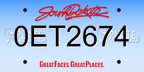 0ET2674 South Dakota License Plate