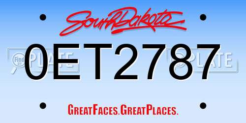 0ET2787 South Dakota License Plate