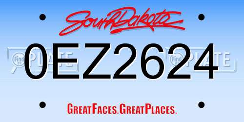 0EZ2624 South Dakota License Plate