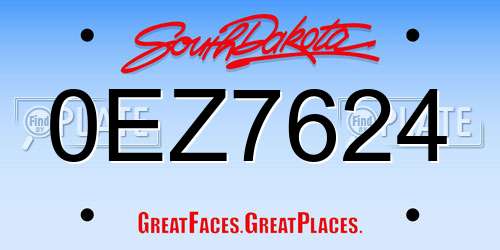 0EZ7624 South Dakota License Plate