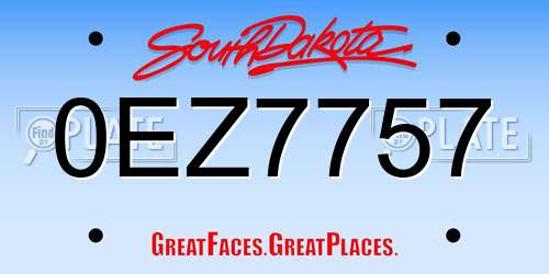 0EZ7757 South Dakota License Plate