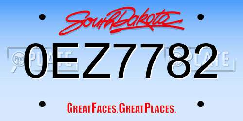0EZ7782 South Dakota License Plate