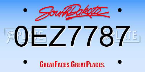 0EZ7787 South Dakota License Plate