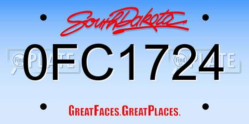 0FC1724 South Dakota License Plate