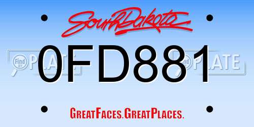 0FD881 South Dakota License Plate