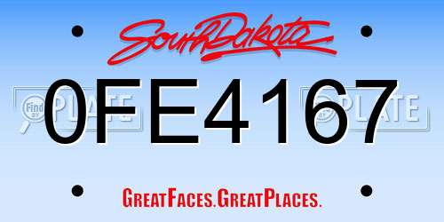 0FE4167 South Dakota License Plate