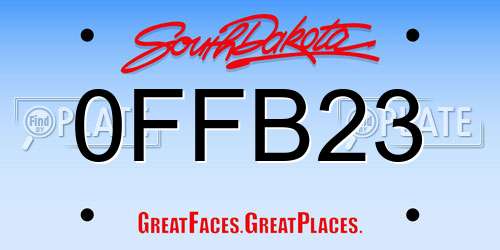 0FFB23 South Dakota License Plate