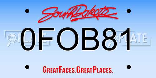 0FOB81 South Dakota License Plate
