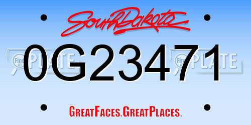 0G23471 South Dakota License Plate