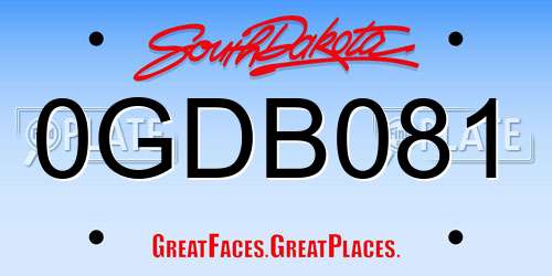 0GDB081 South Dakota License Plate