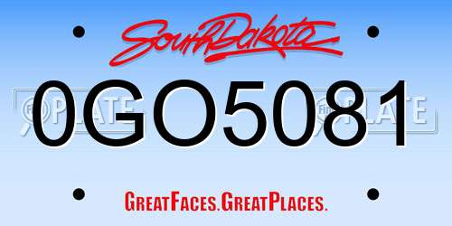 0GO5081 South Dakota License Plate