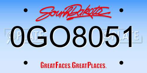 0GO8051 South Dakota License Plate