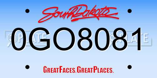 0GO8081 South Dakota License Plate