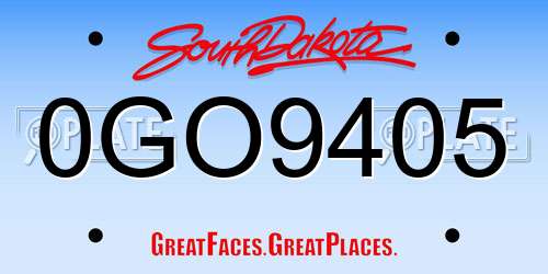 0GO9405 South Dakota License Plate