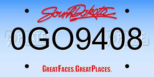0GO9408 South Dakota License Plate