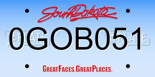 0GOB051 South Dakota License Plate
